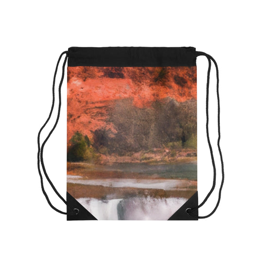 "Capturing Nature's Beauty: Crafting an Iconic Landscape in Vibrant Art"- The Alien Drawstring Bag