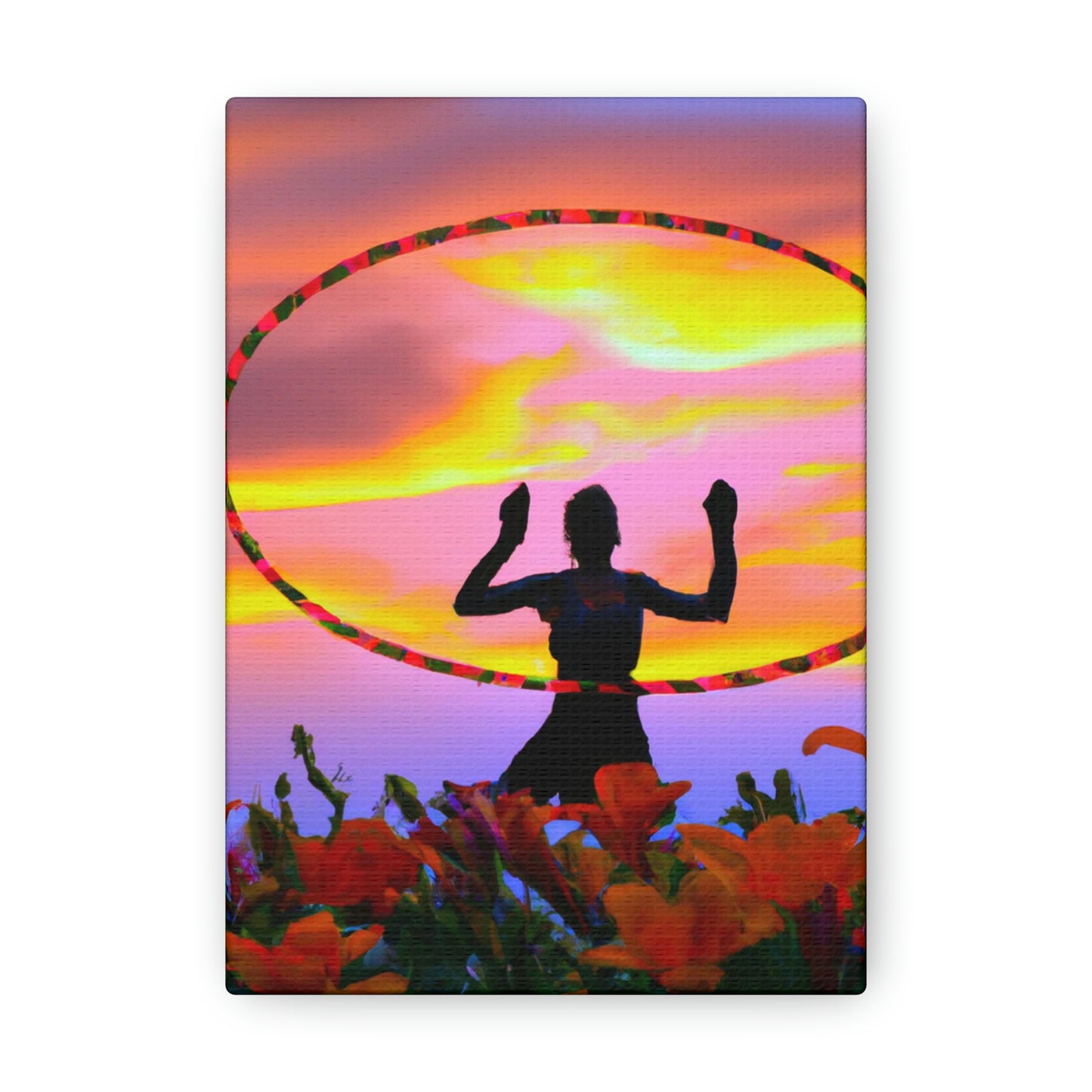 Hula Hoop Sunset Painter - Canvas