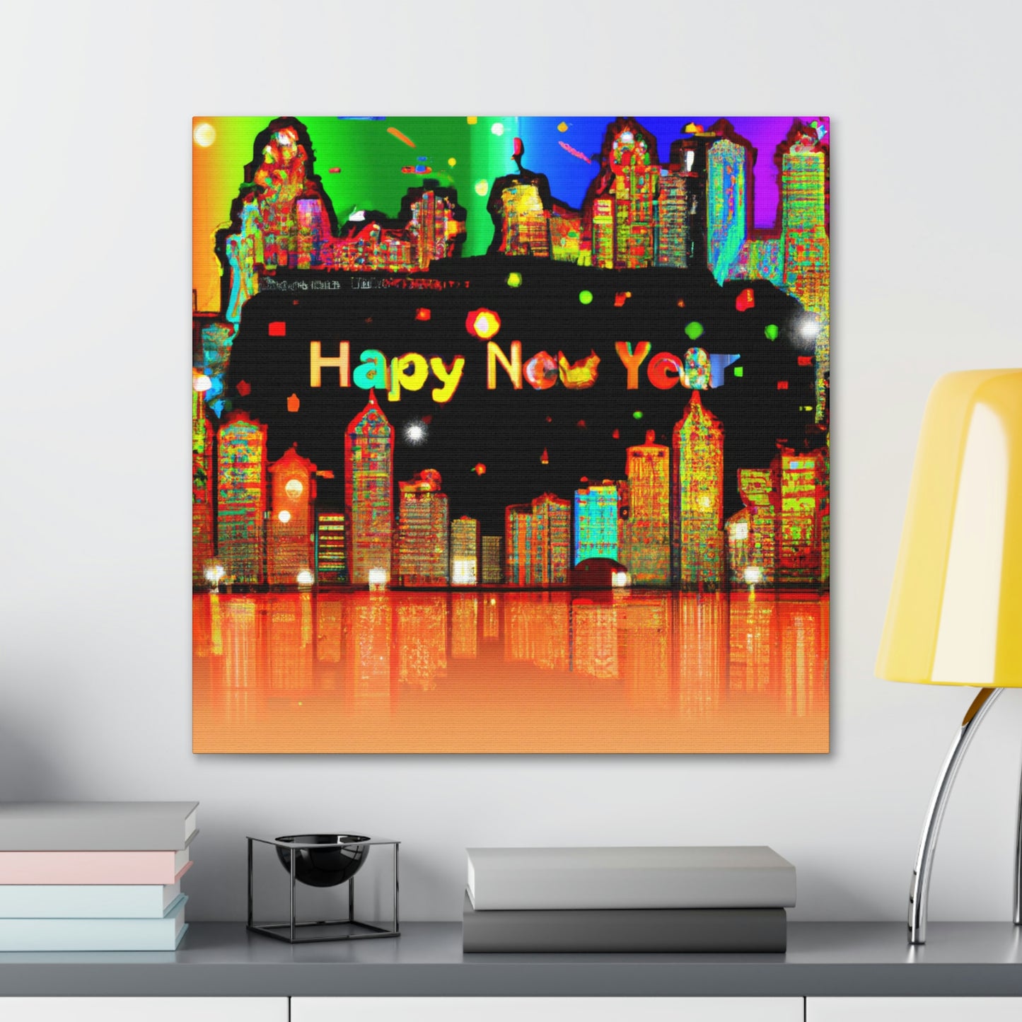 "New Year Lights: City of Color" - Canvas