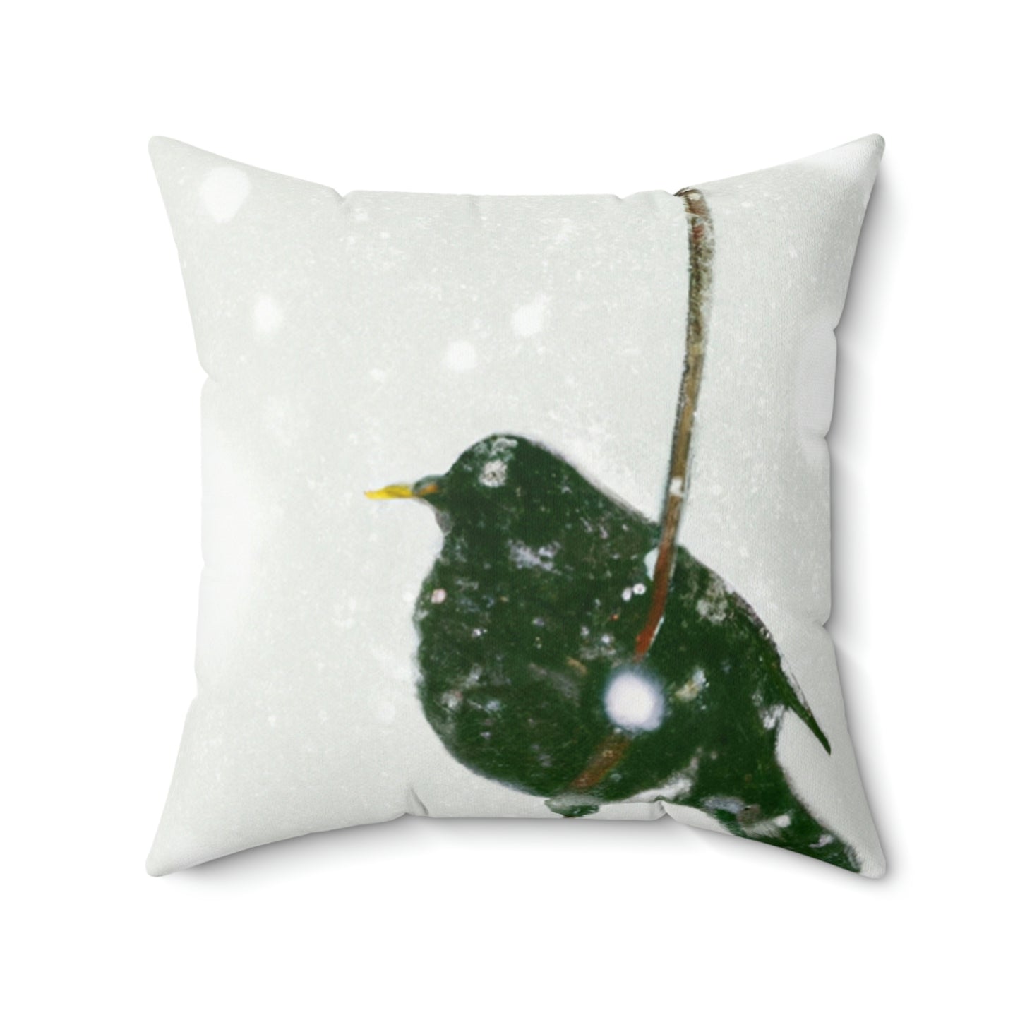 "The Solitary Nest-Builder in the Snow" - The Alien Square Pillow