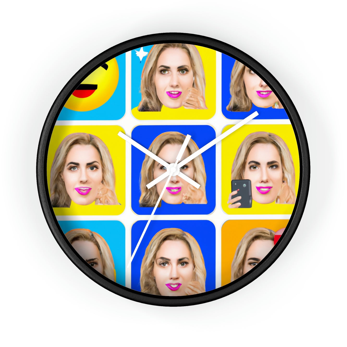 "Emoji-zing a Celebrity: A Pop Art Portrait" - The Alien Wall Clock