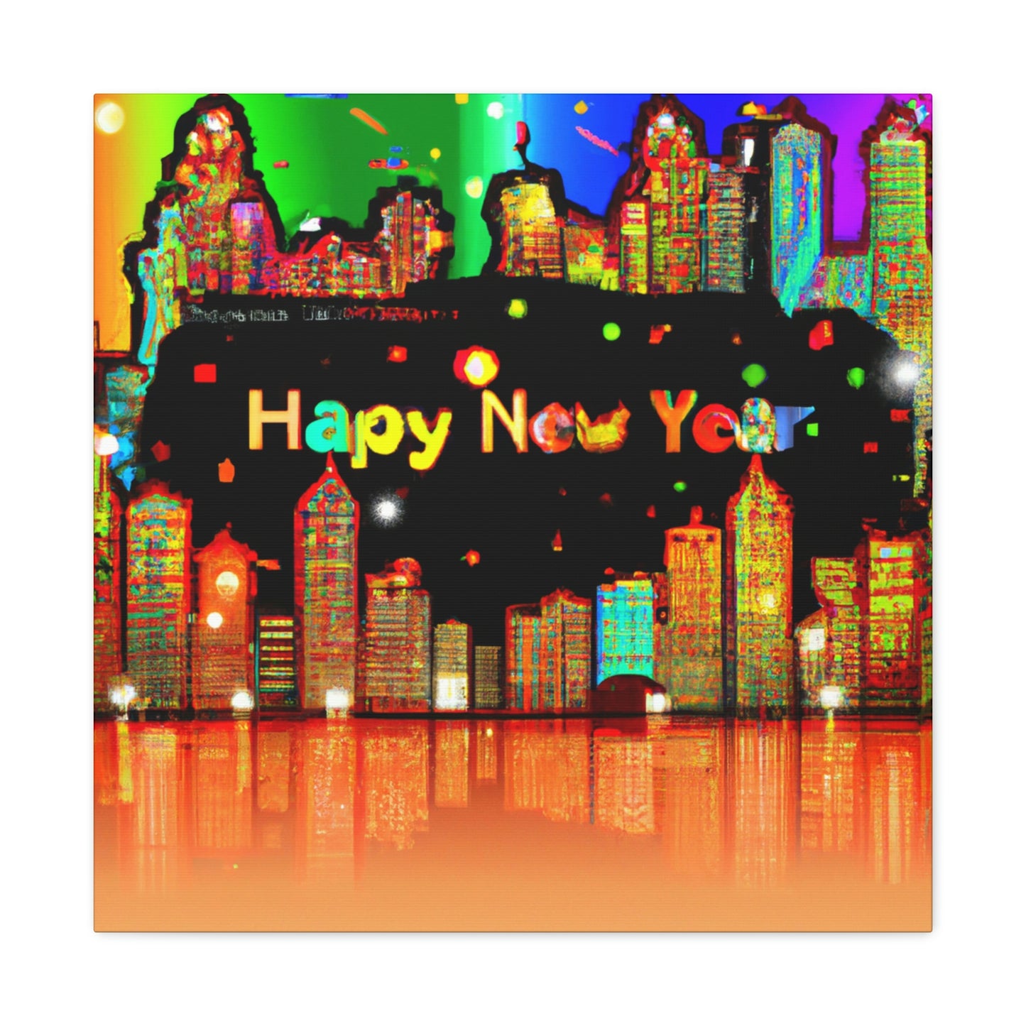 "New Year Lights: City of Color" - Canvas