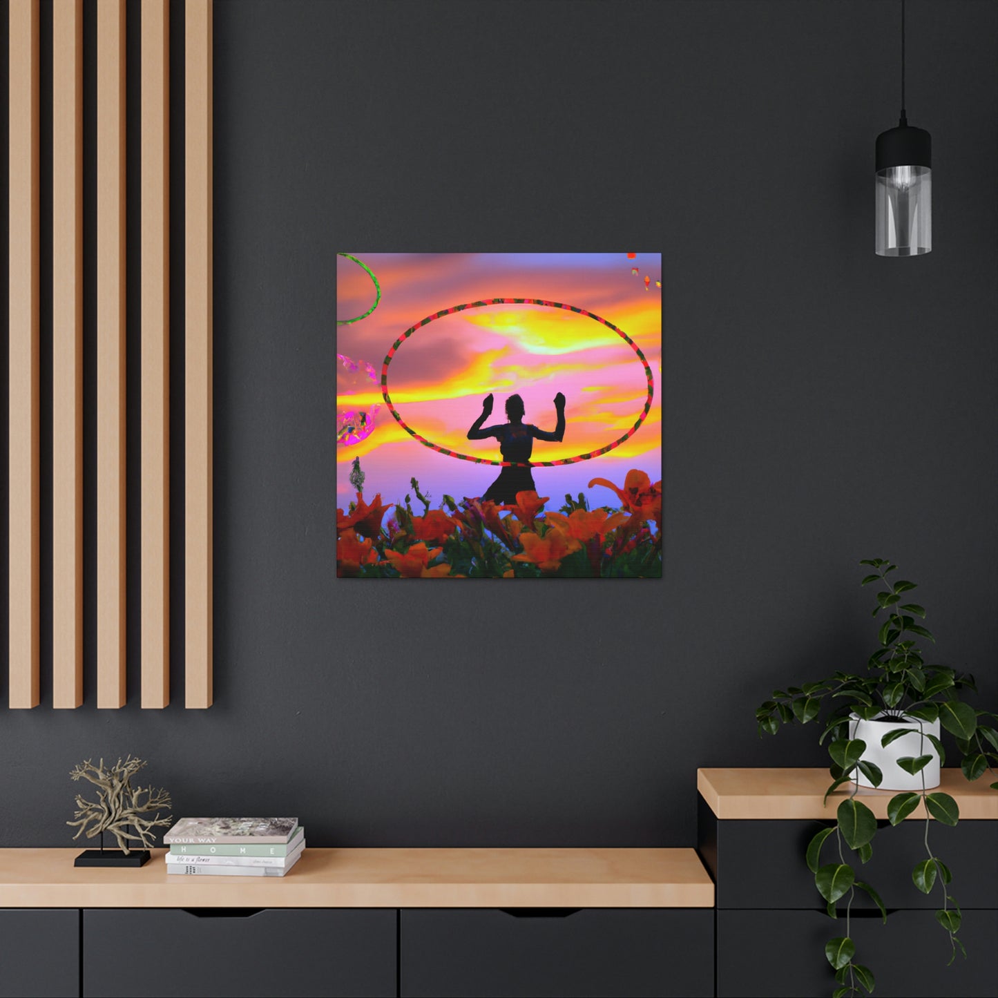 Hula Hoop Sunset Painter - Canvas