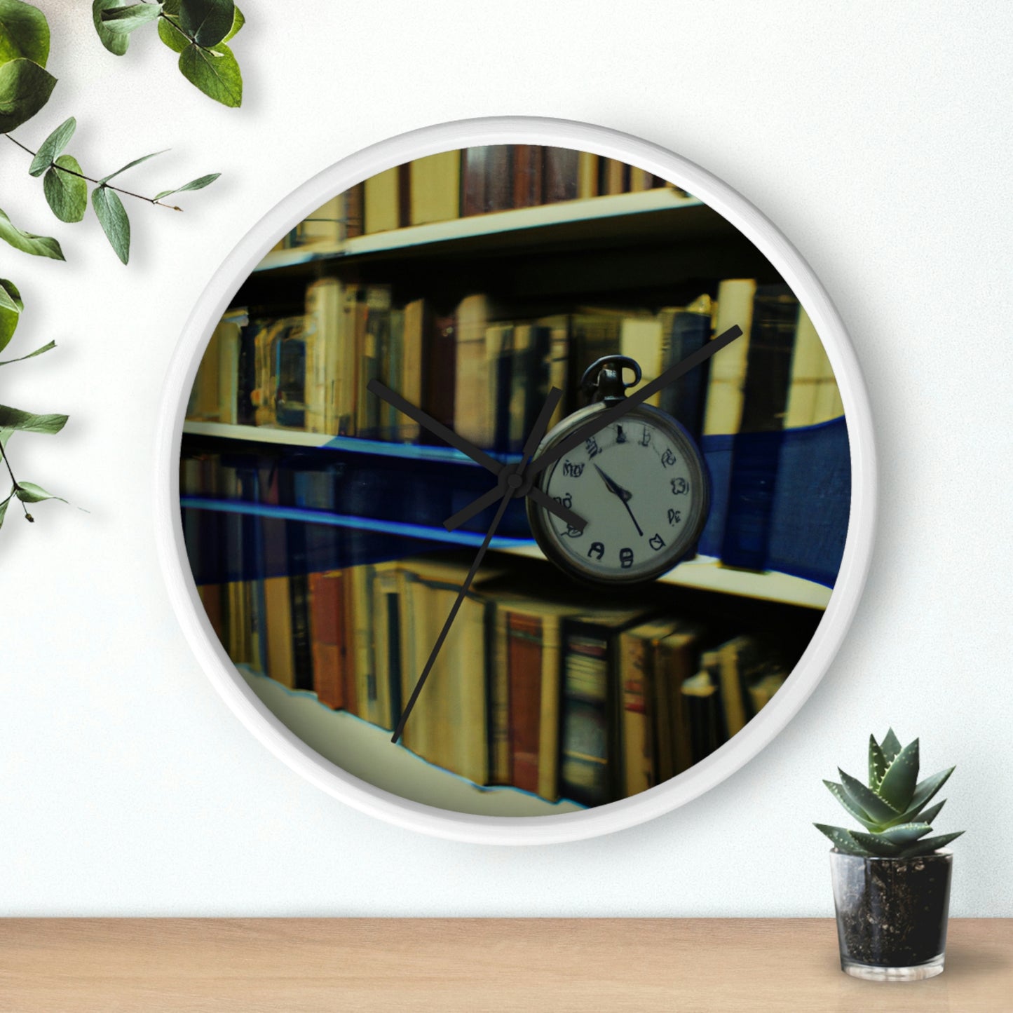 "The Infinite Bookshelf" - The Alien Wall Clock