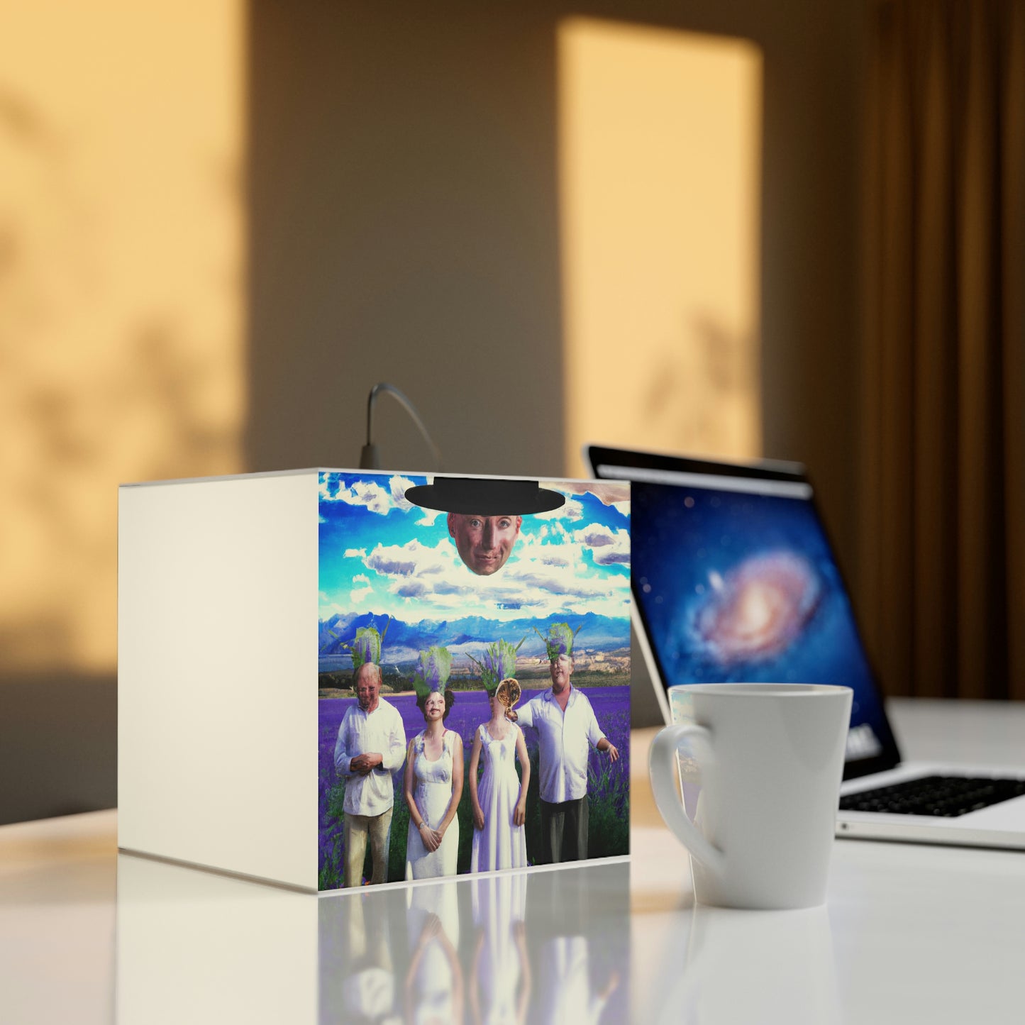 "Lavender Family Reunion: A Blooming Celebration" - The Alien Light Cube Lamp