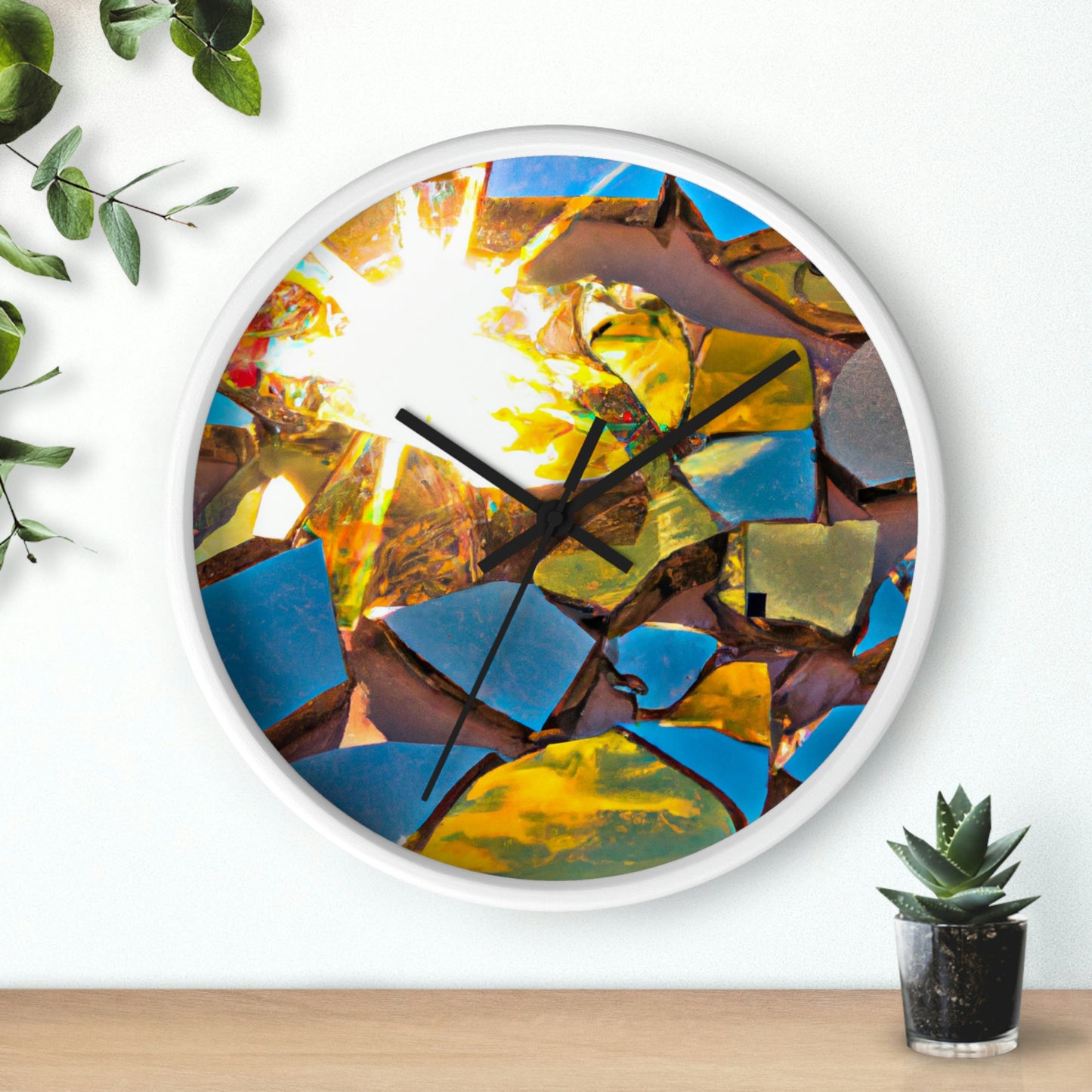 "Mosaic Rays of Light" - The Alien Wall Clock