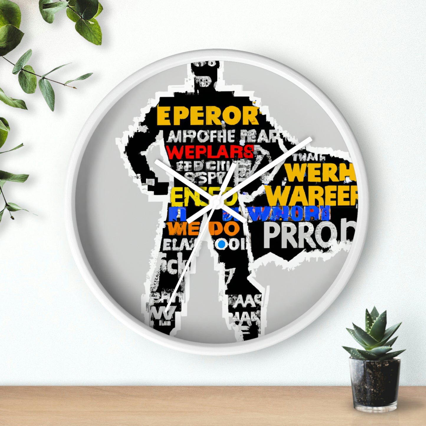 Superhero Word Pop Art - The Alien Wall Clock