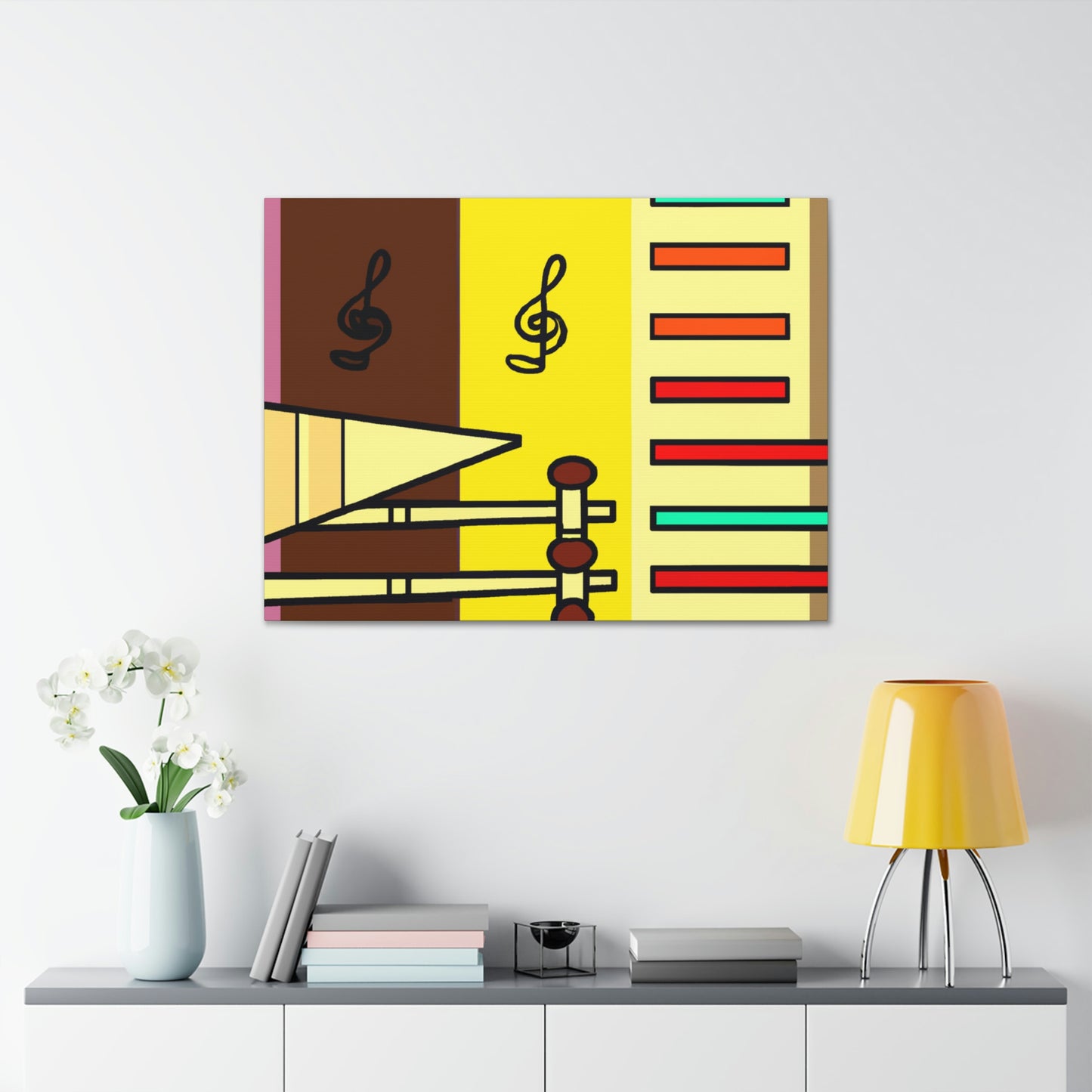 "Four Colors Tribute: Ancient Musical Artistry" - Canvas