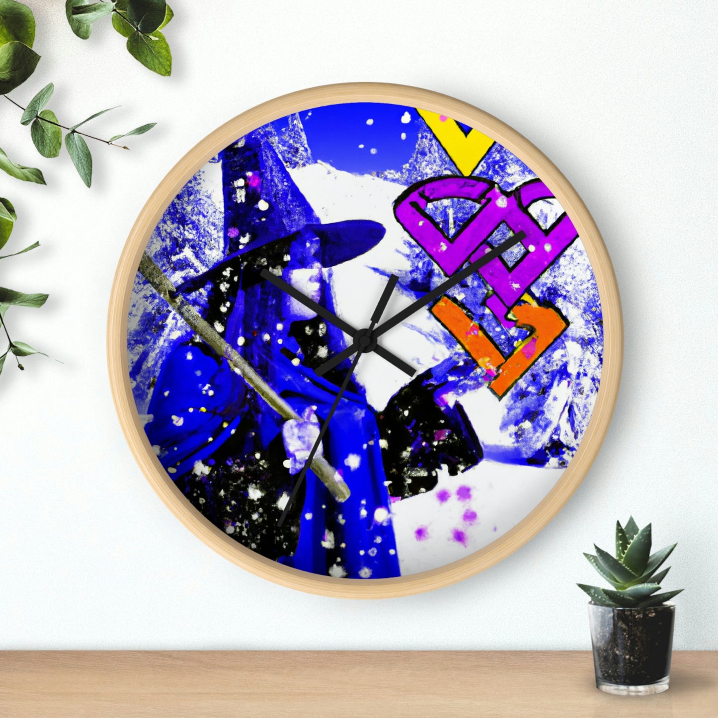 "Winter Runes of the Wise Witch" - The Alien Wall Clock