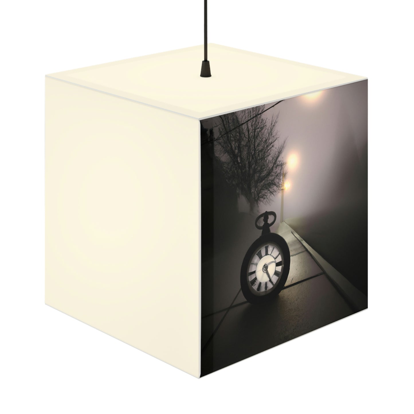 "The Lonely Clock on Foggy Lane" - The Alien Light Cube Lamp